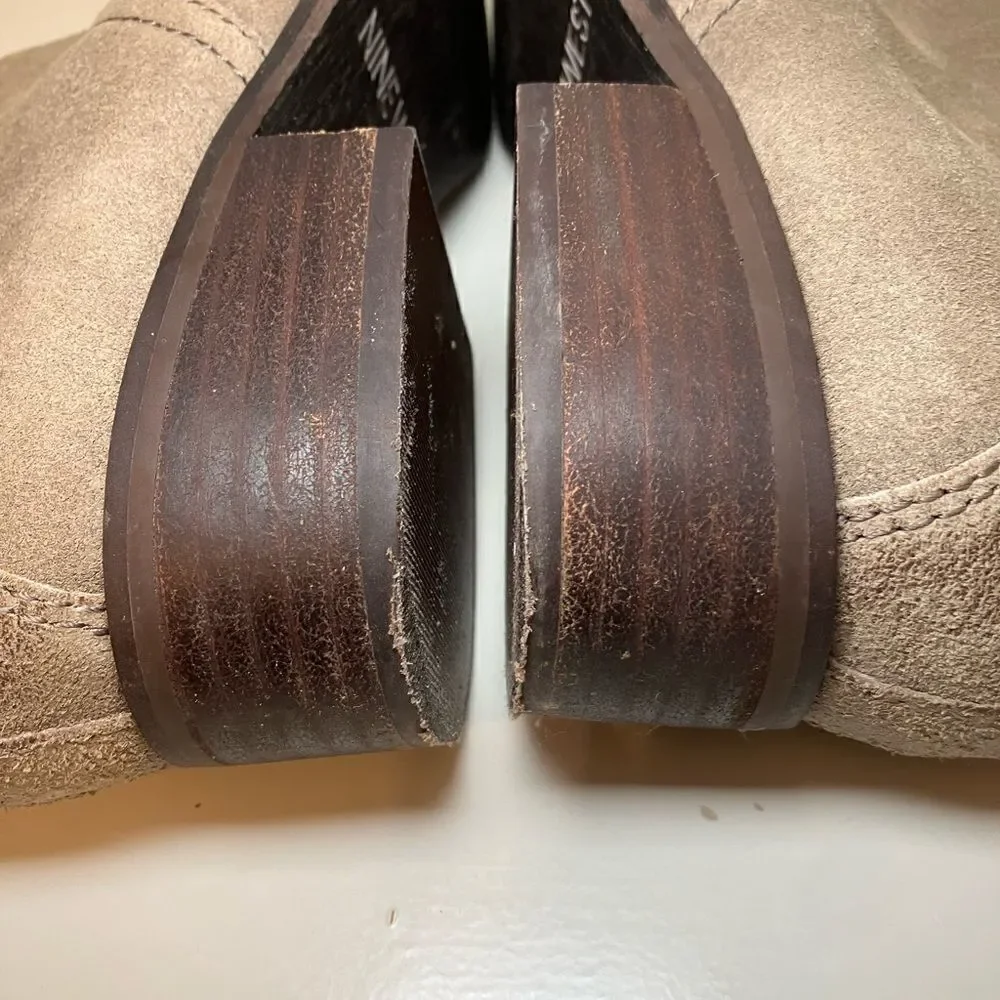 NINE WEST 7.5 Noriko Suede Over the Knee Riding Western  Boot